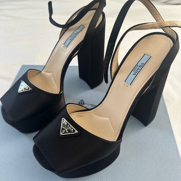 Prada Platform Satin Heel- black - Picture 3 of 8